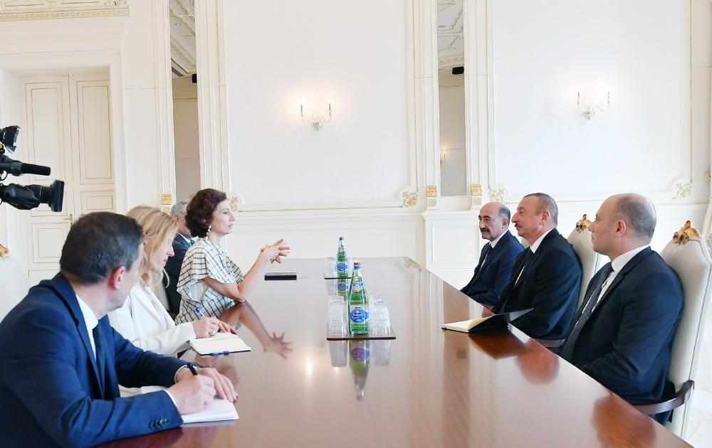 Президент Ильхам Алиев принял делегацию во главе с генеральным директором ЮНЕСКО Одри Азулей