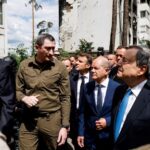 European leaders visit destroyed Ukrainian city