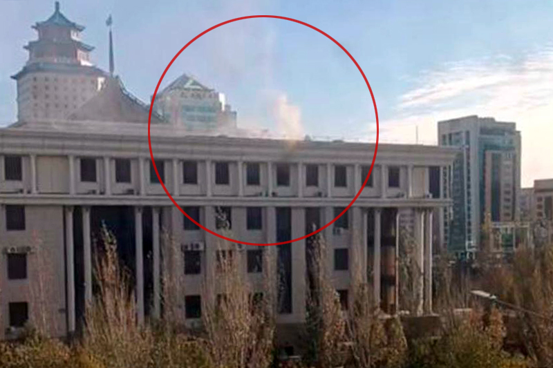Пожар в здании Министерства обороны Казахстана в Астане