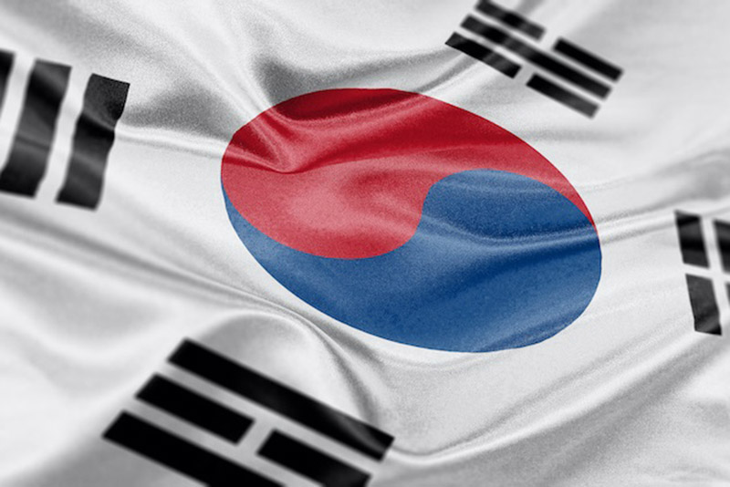 High resolution digital render of South Korea flag