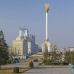 National coat of arms square. Dushanbe, Tajikistan