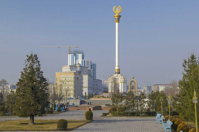 National coat of arms square. Dushanbe, Tajikistan