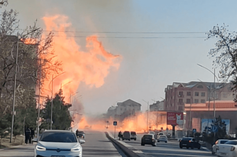Взрыв на автозаправке в Фергане локализованный пожар и пострадавшие