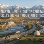 Жизнь в высокогорном городе Нарын - город Центральной Азии