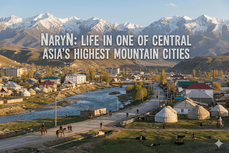 Жизнь в высокогорном городе Нарын - город Центральной Азии
