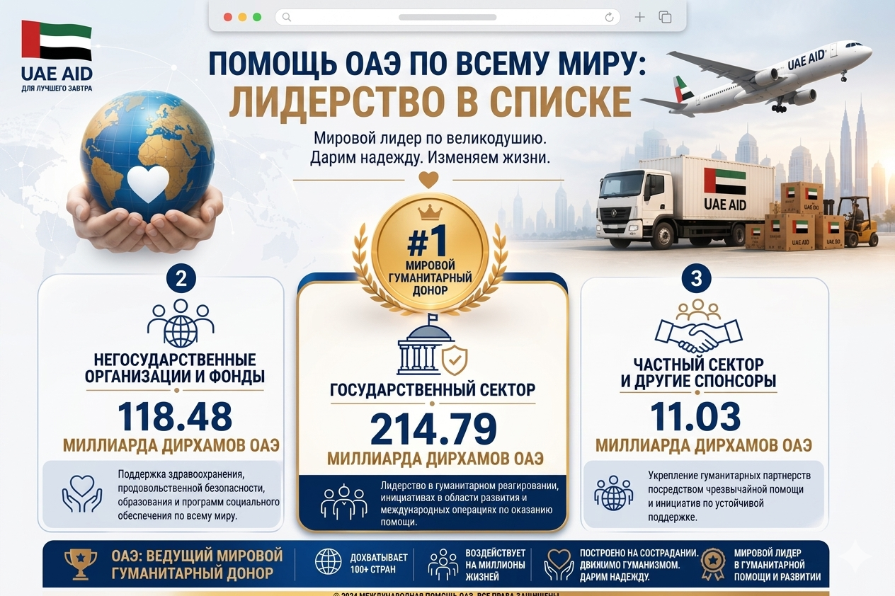 Гуманитарная помощь ОАЭ миру 7 ключевых миссий
