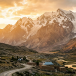 central asia sunset realistic
