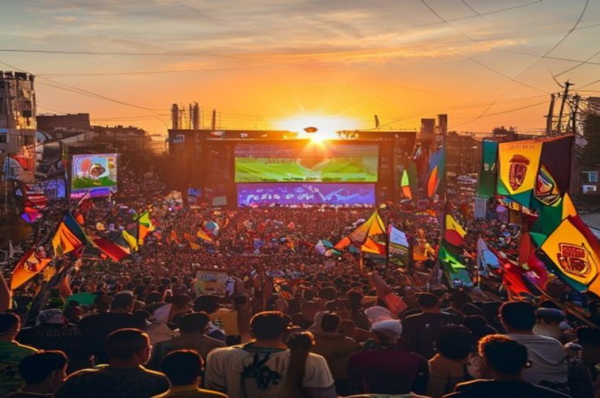В центре Бишкека прошла трансляция матча ЧМ-2026 Португалия — Узбекистан